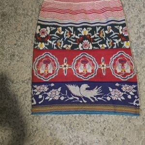 Moth Multicolor Patterned Pencil Skirt